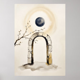Maanverlichte Portaal Nieuwe Weg Spirituele Wandku Poster