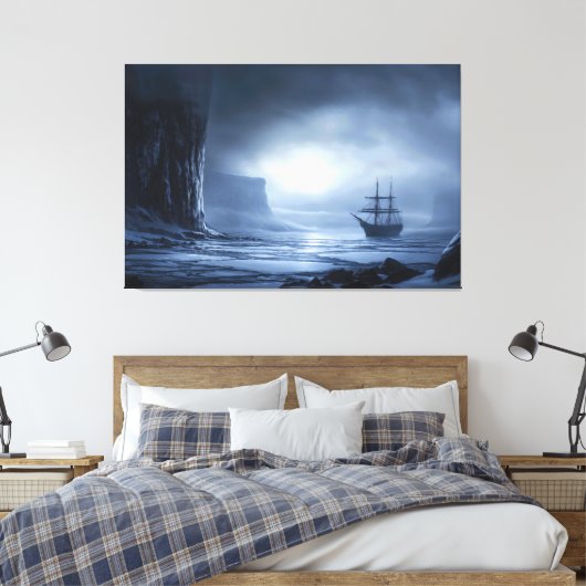 Maanverlichte reuzen: Antarctische ankerplaats Canvas Afdruk (Insitu (Slaapkamer))