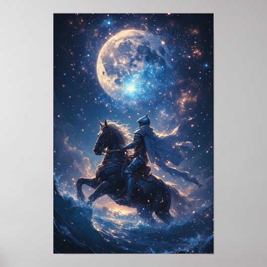 Maanverlichte Ridder Fantasy Poster (Voorkant)
