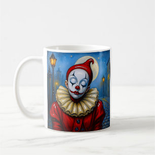 Maanverlichte rode clown koffiemok