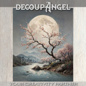 Maanverlichte Sakura Serenity Decoupage Tissuepapier