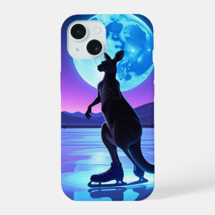 Maanverlichte Schaatsende Kangoeroe iPhone 15 Hoesje