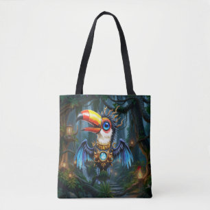 Maanverlichte Steampunk Toekan. Draagtas