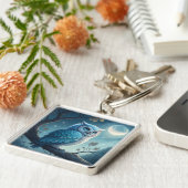 maanverlichte uil sleutelhanger (Zijkant)