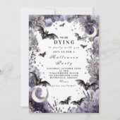 Maanverlichte vleermuizen Halloween Party Kaart (Voorkant)