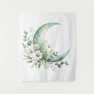 Maanverlichte Wilde Bloemen Wandtapijt | Boho Bota Wandkleed