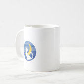 Maanverlichte witte kat koffiemok (Voorkant links)