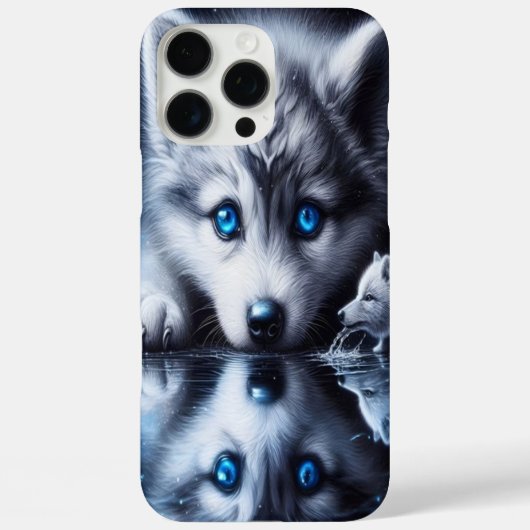 Maanverlichte Wolf Natuur Kunstwerk Case-Mate iPhone Case (Achterkant)