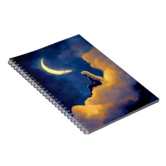 Maanverlichte Wolken Spiraal Notebook Notitieboek