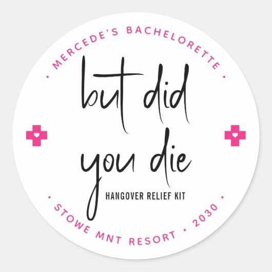 Maar ben je overgegaan tot persoonlijke Hangover R Ronde Sticker (Voorkant)