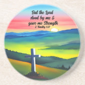 Maar de Heer stond bij mij Sandstone Onderzetter (Voorkant)