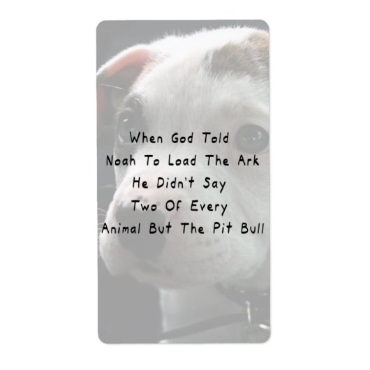Maar de Pit Bull Etiket (Voorkant)