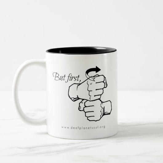 Maar eerst [ASL] koffie Tweekleurige Koffiemok (Links)