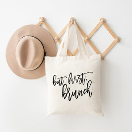 Maar eerst Brunch Typografie Quote Tote Bag