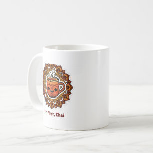 Maar eerst Chai - Kawaii Kulhad koffiekop Koffiemok