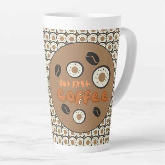 Maar eerst koffee Frosted Donuts Brown Latte Mok (Rechterhoek)