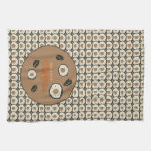 Maar eerst koffee Frosted Donuts Brown Theedoek (Horizontaal)