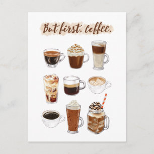 "Maar eerst, koffie" Briefkaart