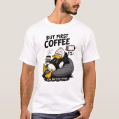 MAAR EERST KOFFIE Grafisch shirt met laag batterij (Voorkant)