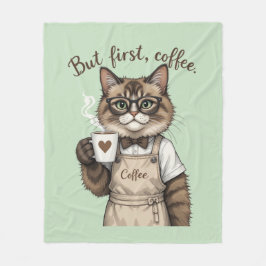 Maar eerst, koffie kat fleece deken