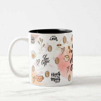 Maar eerst, koffie – Mooie esthetische koffiemok Tweekleurige Koffiemok