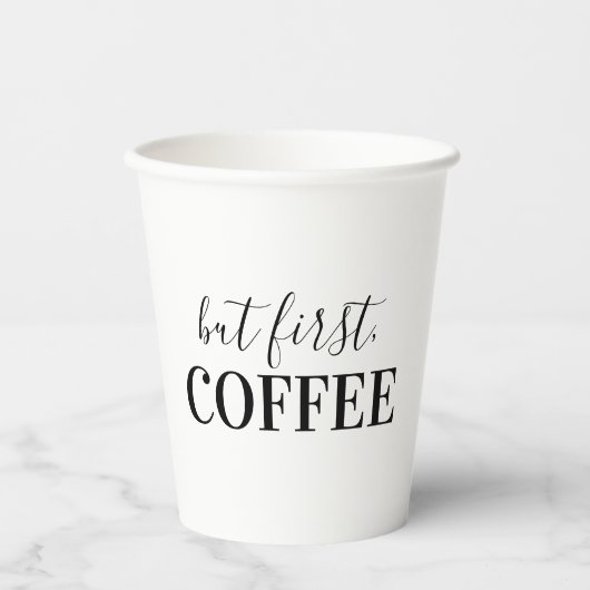 Maar eerst, koffie papieren bekers (Voorkant)