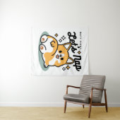 Maar eerst, laten we dutten - Schattigee Corgi But Wandkleed (In Situ (horizontaal))