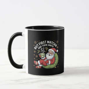 Maar eerst Matcha en dan Sinterklaas Kerstliefhebb Mok