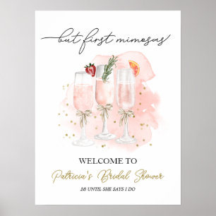 Maar Eerst Mimosabruiloft Feestelijke Ontvangst Poster