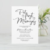 Maar Eerst Mimosas Minimalistische Bruidsuitnodigi Kaart (Staand voorkant)