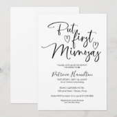 Maar Eerst Mimosas Minimalistische Bruidsuitnodigi Kaart (Voorkant / Achterkant)