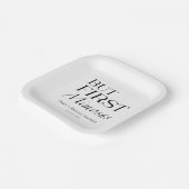 Maar Eerst Mimosas | Trouwfeest in zwart-wit Papieren Bordje (Gebogen)