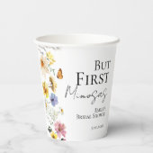 Maar eerst mimosas | Wildflower Boho Vrijgezellenf Papieren Bekers (Achterkant)