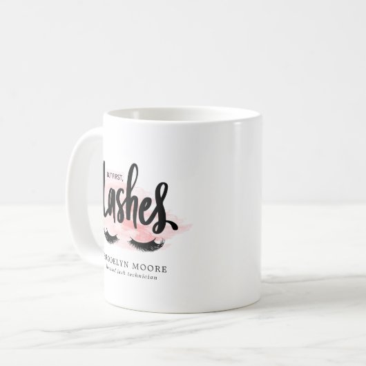 Maar eerst zweeft | Lash-technicus, monogram Koffiemok (Voorkant links)