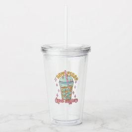 Maar eerste ijskoffie tumbler acryl drinkbeker