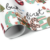 Maar eerste koffie-kerst cadeaupapier (Rol Hoek)