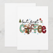 Maar eerste koffie-kerst kaart (Voorkant / Achterkant)