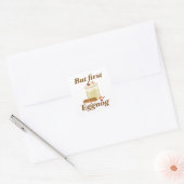 Maar First Eggnog Vierkante Sticker (Envelop)