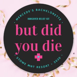 Maar heb je de Neon Hot Pink Hangover Relief Kit s Ronde Sticker