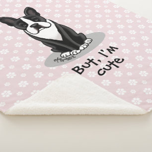 Maar ik ben Cute Boston Terrier (zwart) Dog Funny Sherpa Deken