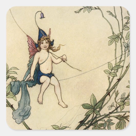 Maar Puck zat op een Spider Thread Vierkante Sticker (Voorkant)