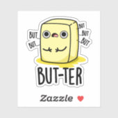 Maar ter Funny Butter Pun Sticker (Vel)