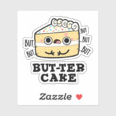 Maar-ter-taart grappige boterwoordspeling sticker (Vel)