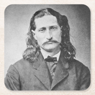 Maarschalk Wild Bill Hickok Old West Pistolhelden. Vierkante Kartonnen Onderzetter