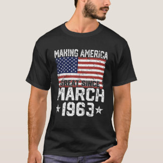 Maart 1963 Amerikaanse vlag 58e verjaardag Gifts 5 T-shirt