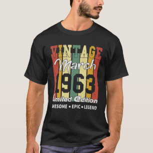Maart 1963 Limited Edition Birthday Gift T-shirt