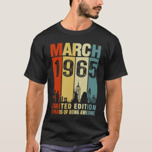 maart 1965 58 jaar Geweldige Vintage T-shirt