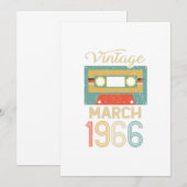 maart 1966 55e verjaardag 55 jaar cadeau kaart (Voorkant / Achterkant)