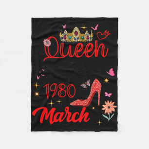 Maart 1980 verjaardag deze koningin werd in maart fleece deken
