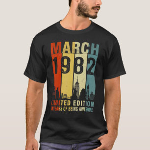 maart 1982 40e geboortedag t-shirt